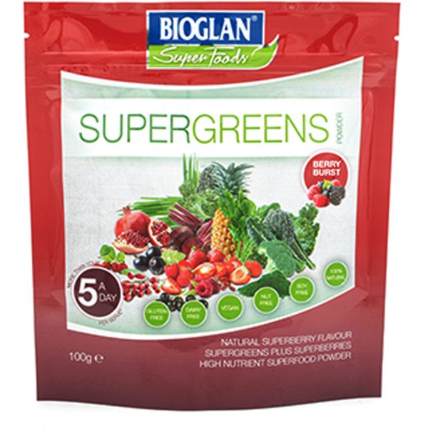 Bioglan Superfoods Supergreens Berry Burst - 100g