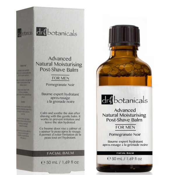 Dr Botanicals Pomegranate Noir Advanced Natural Moisturising Post-Shave Balm para hombre 50ml